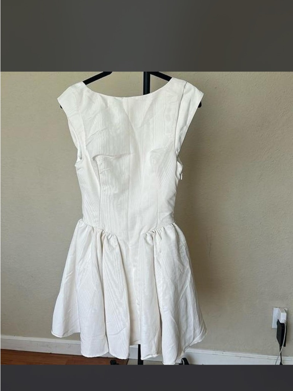 House of CB ‘Enchant’ cream open back Fit & Flare Mini Dress